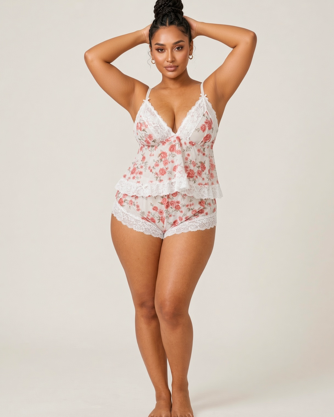Rosalie Curve Lace Cami Short Set