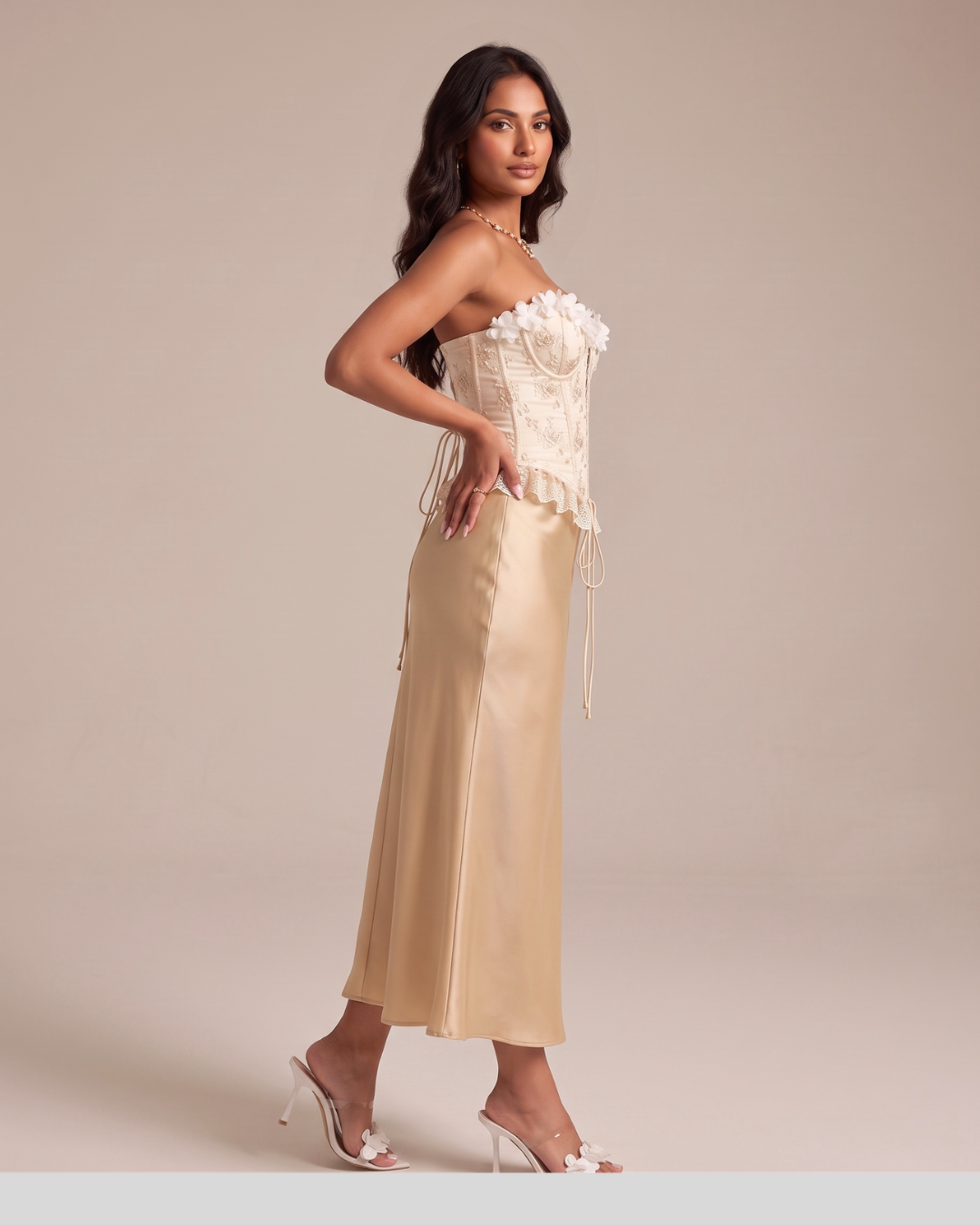 Rosette 3D Floral Corset Top