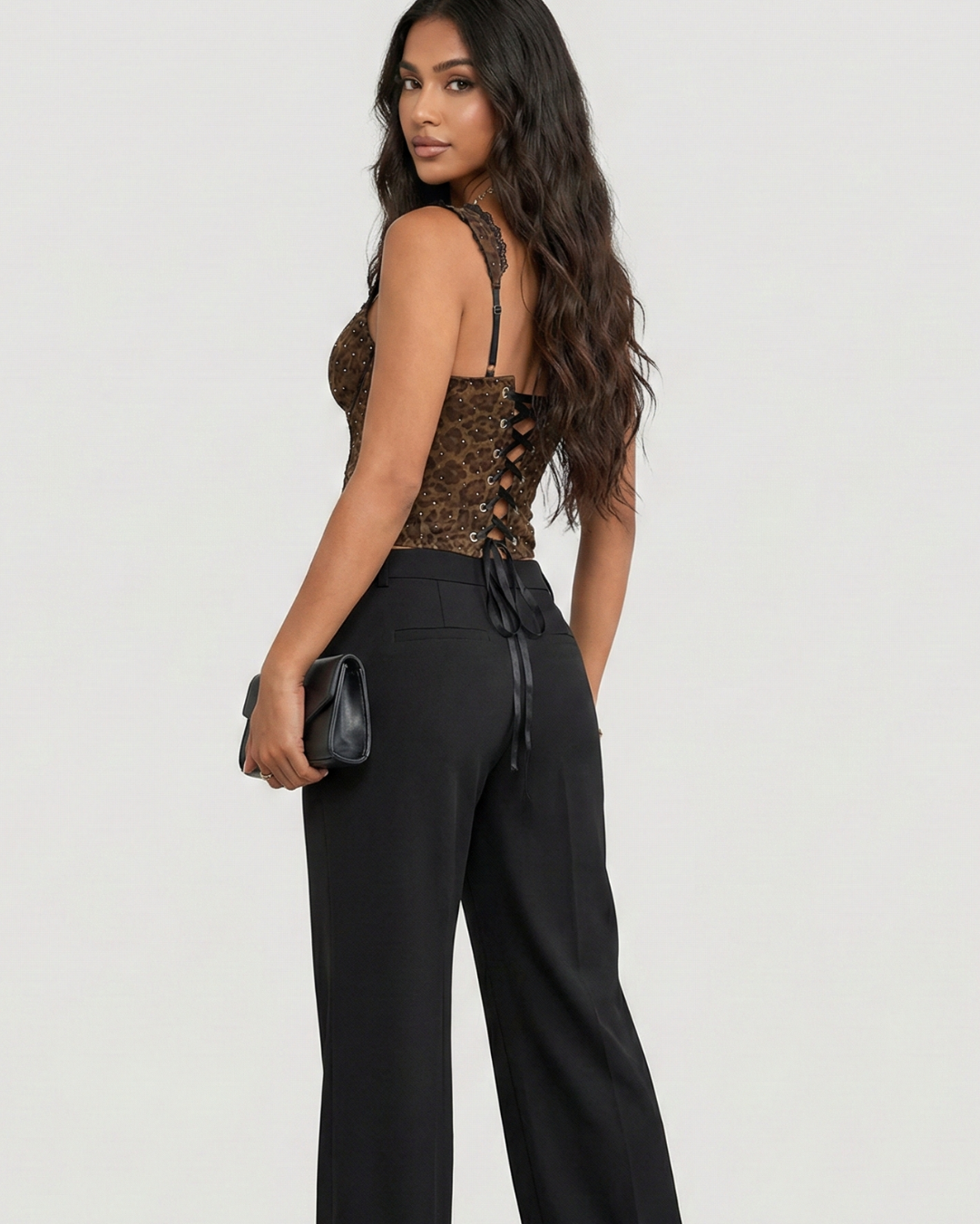 Safari Chic Leopard Lace Bustier Top