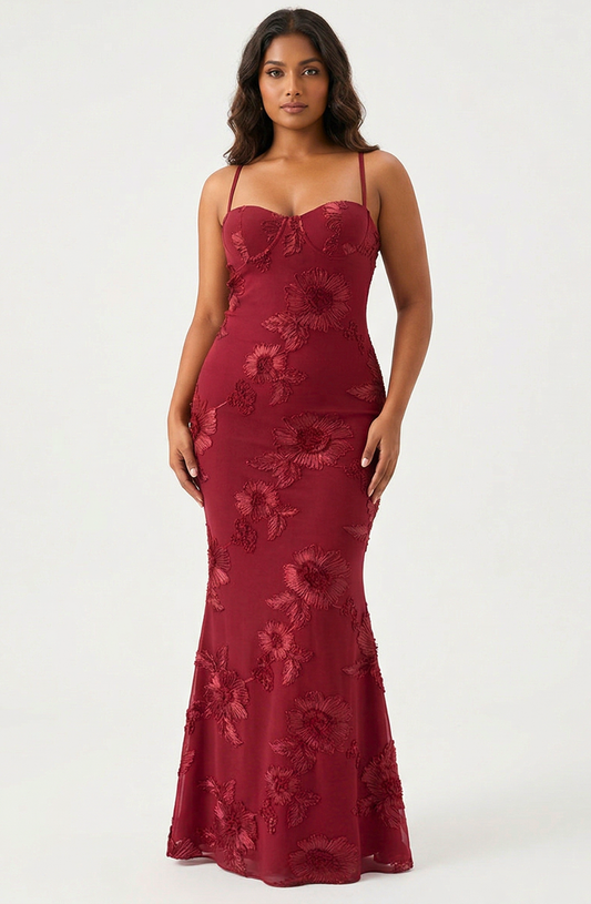 Sahara Petal-Detail Corset Maxi Dress