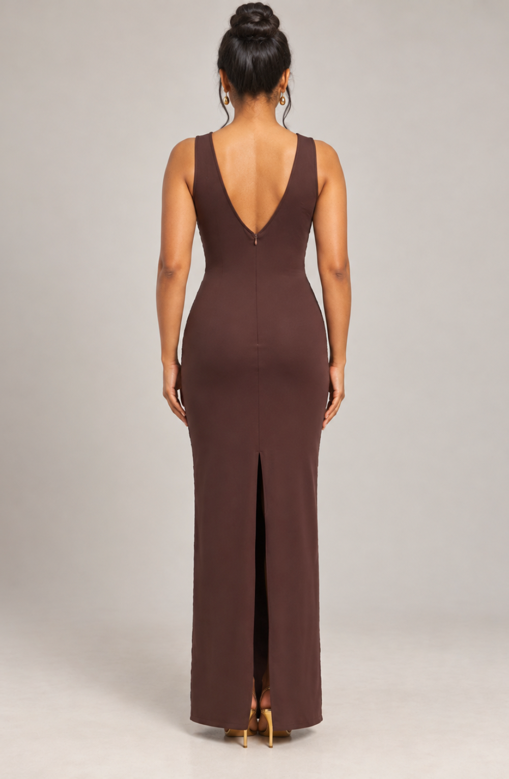 Sahara Petal High-Neck Appliqué Maxi Dress