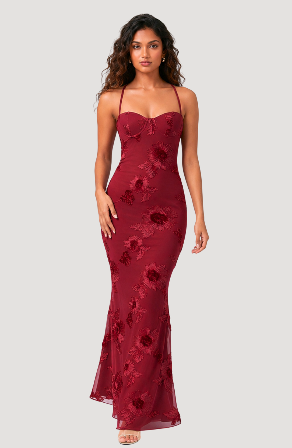 Sahara Petal-Detail Corset Maxi Dress