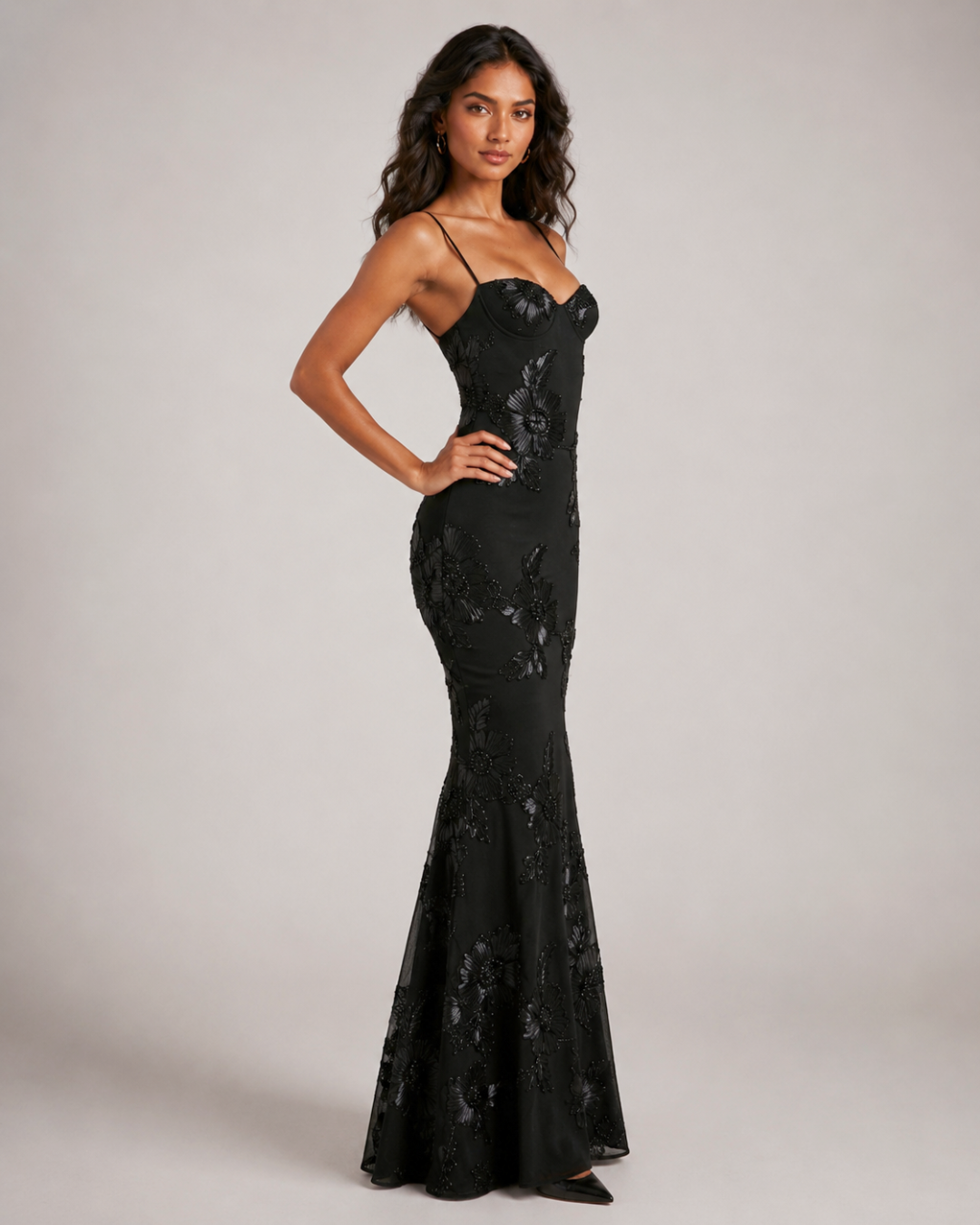 Sahara Petal-Detail Corset Maxi Dress
