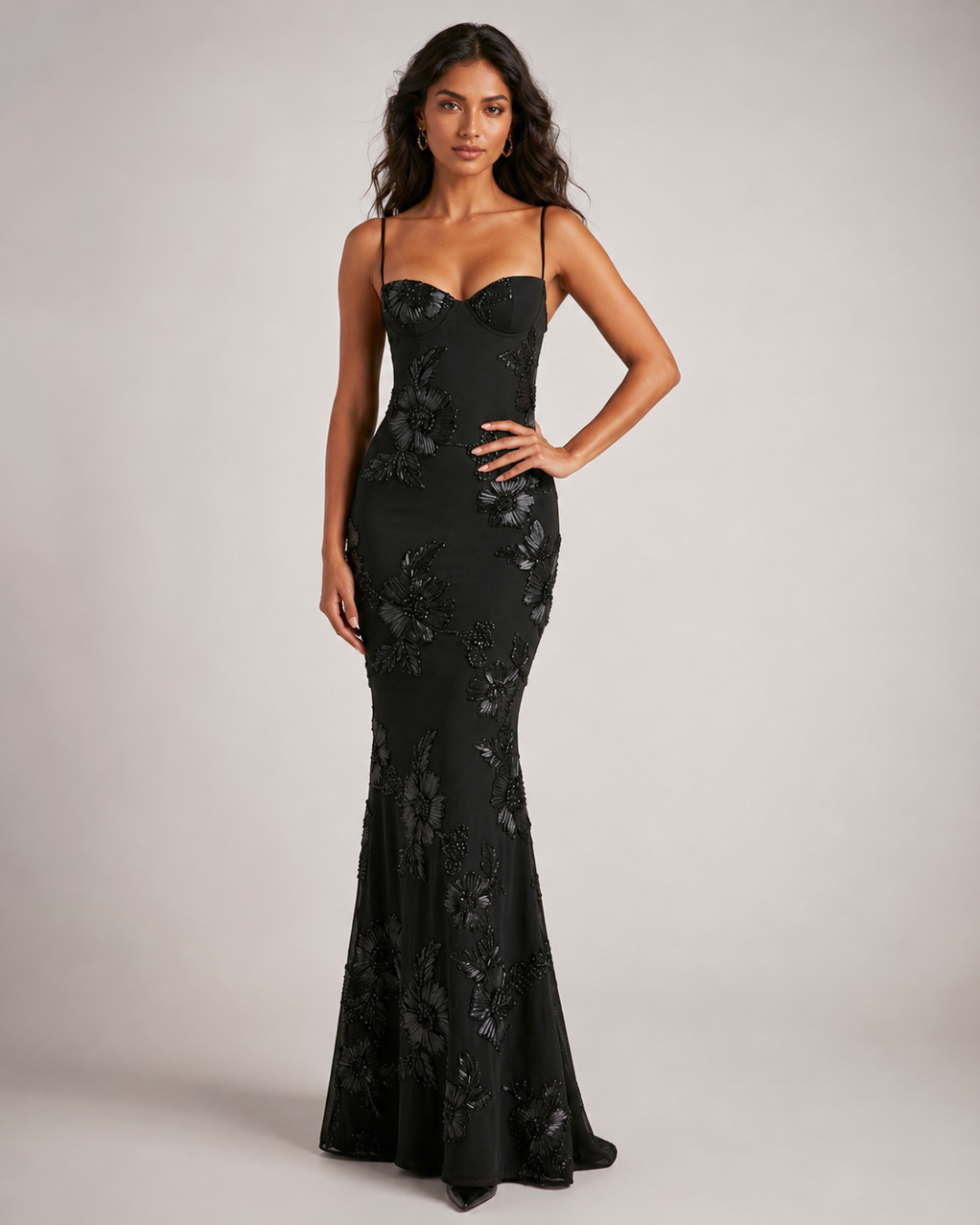 Sahara Petal-Detail Corset Maxi Dress