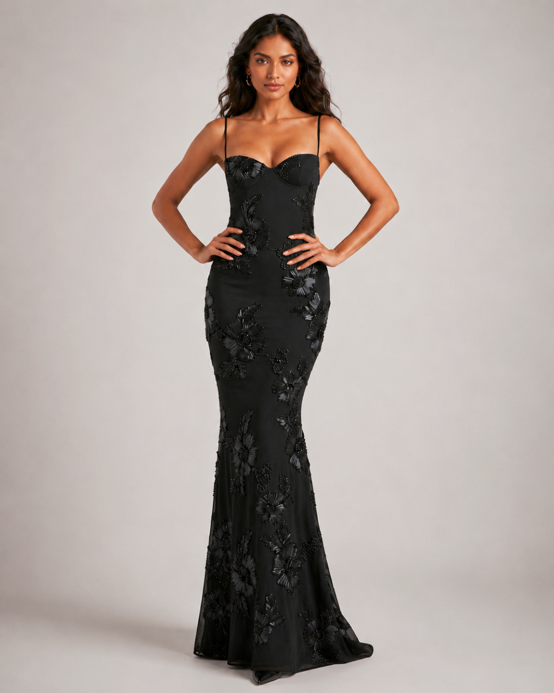 Sahara Petal-Detail Corset Maxi Dress