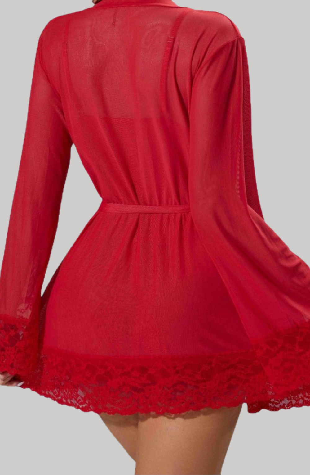 Scarlet Serenade Lace Robe Set