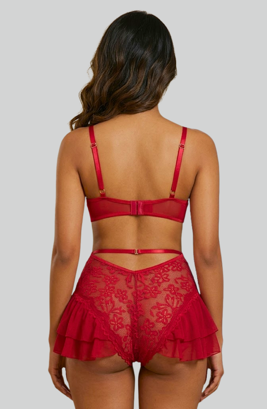 Scarlet Noire Lace-Up Teddy Babydoll