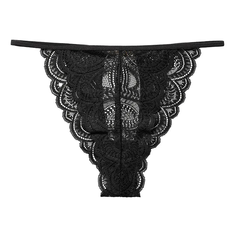 Chain Back Lace Embroidery Thong