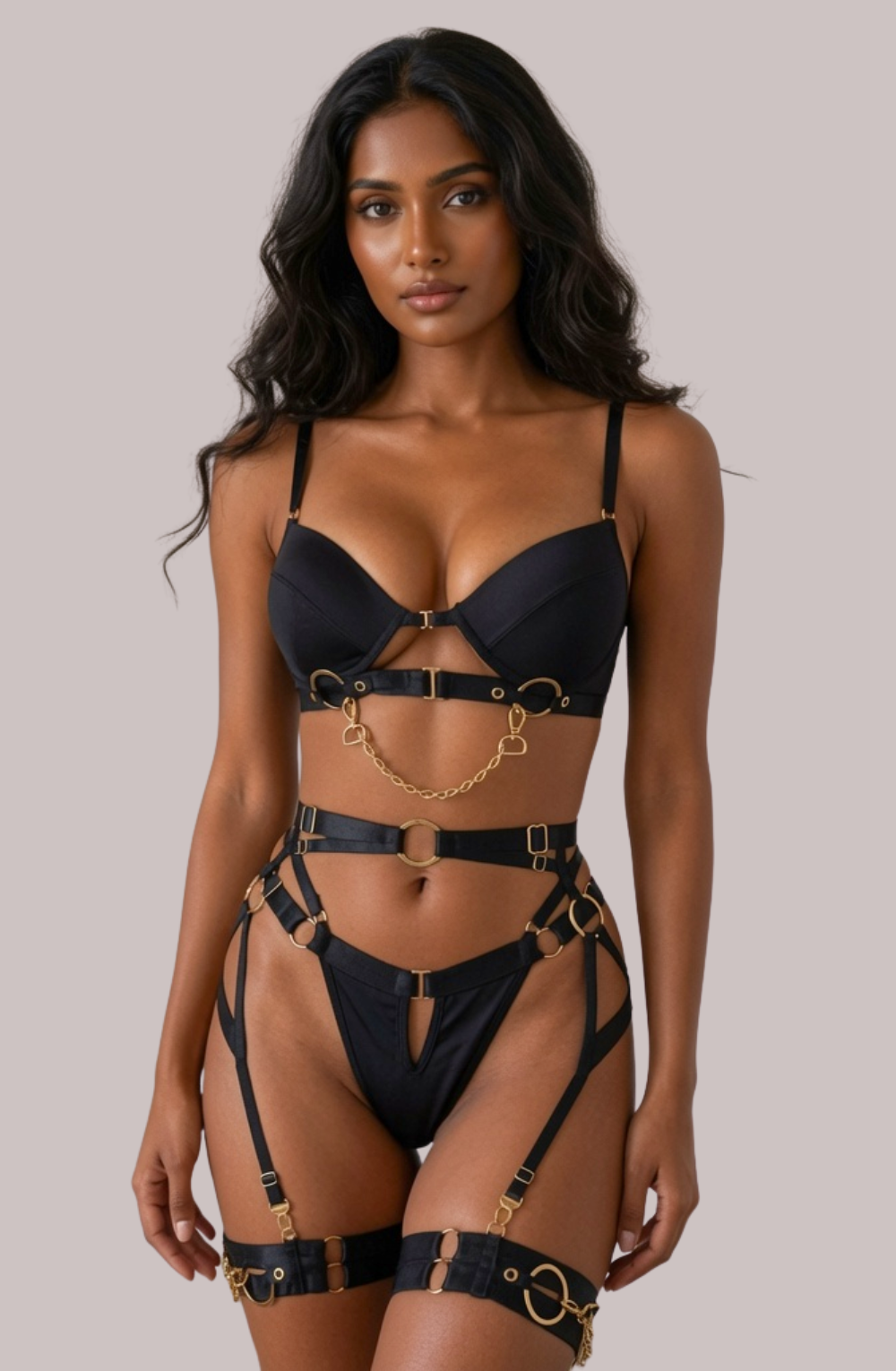 Sensual Chain 3-Piece Lingerie Set