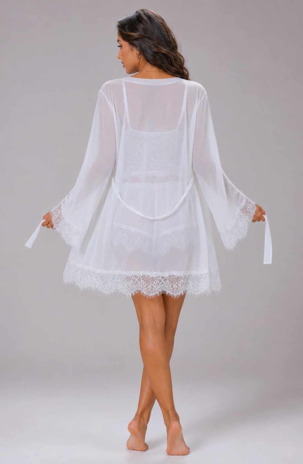 Serene Lace Lounge 3-Piece Sleepwear Set