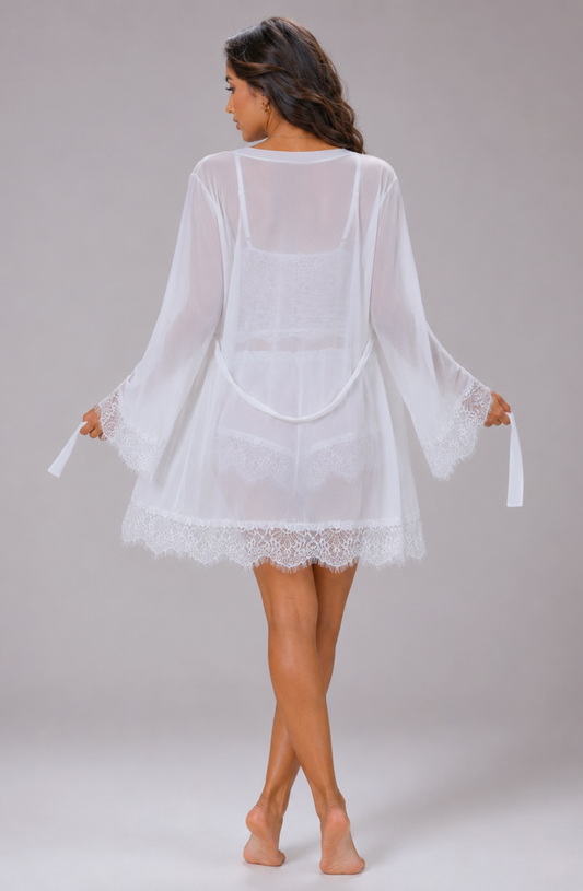 Serene Lace Lounge 3-Piece Sleepwear Set