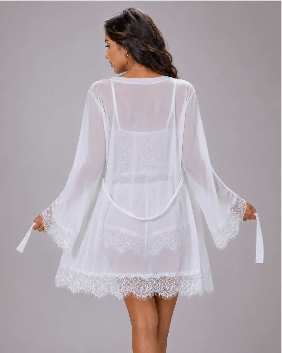 Serene Lace Lounge 3-Piece Sleepwear Set