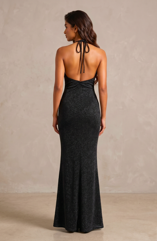 Sienna Drape-Halter Maxi Dress