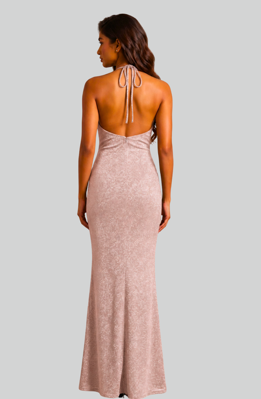 Sienna Drape-Halter Maxi Dress