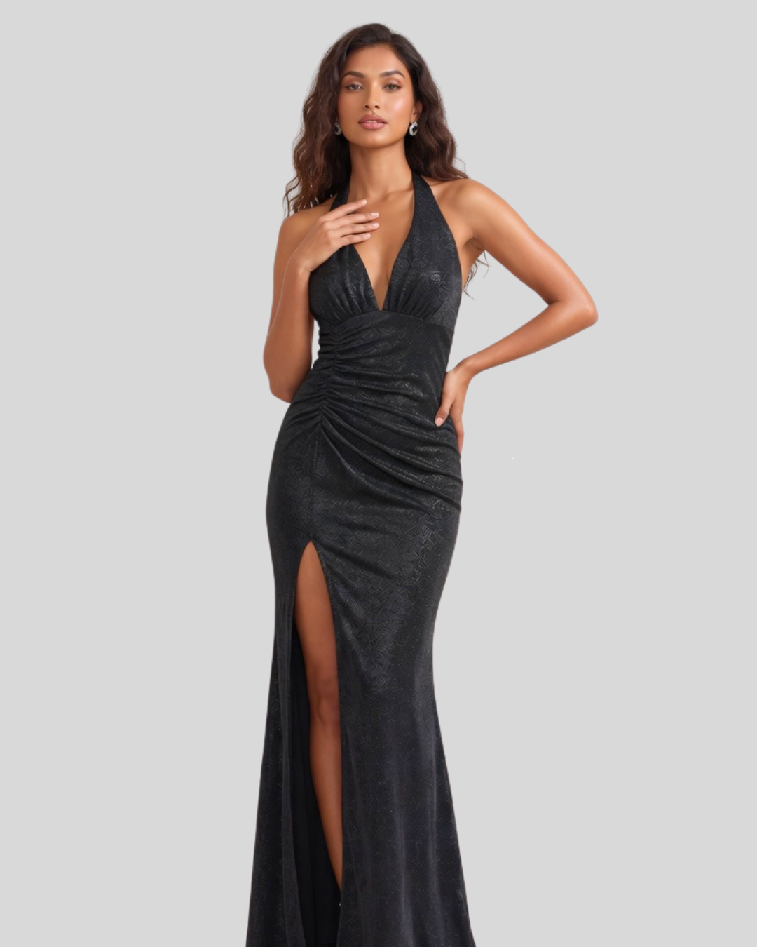 Sienna Drape-Halter Maxi Dress