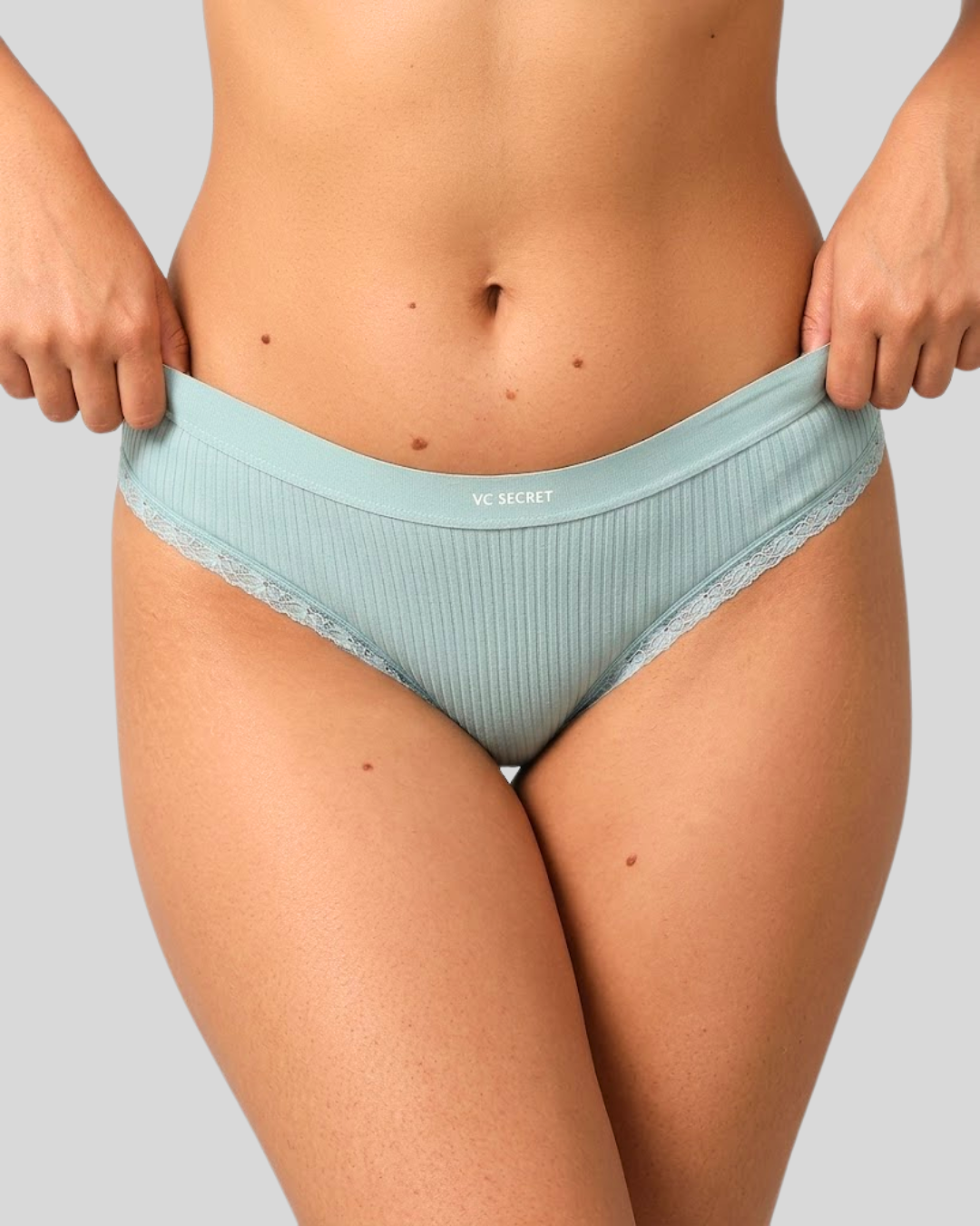 SoftMuse Ribbed Lace Cotton Panty