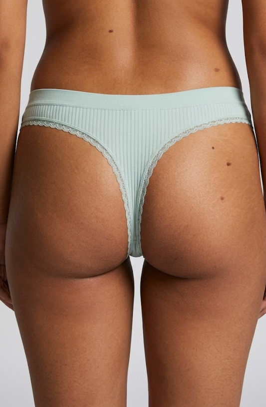 SoftMuse Ribbed Lace Cotton Panty