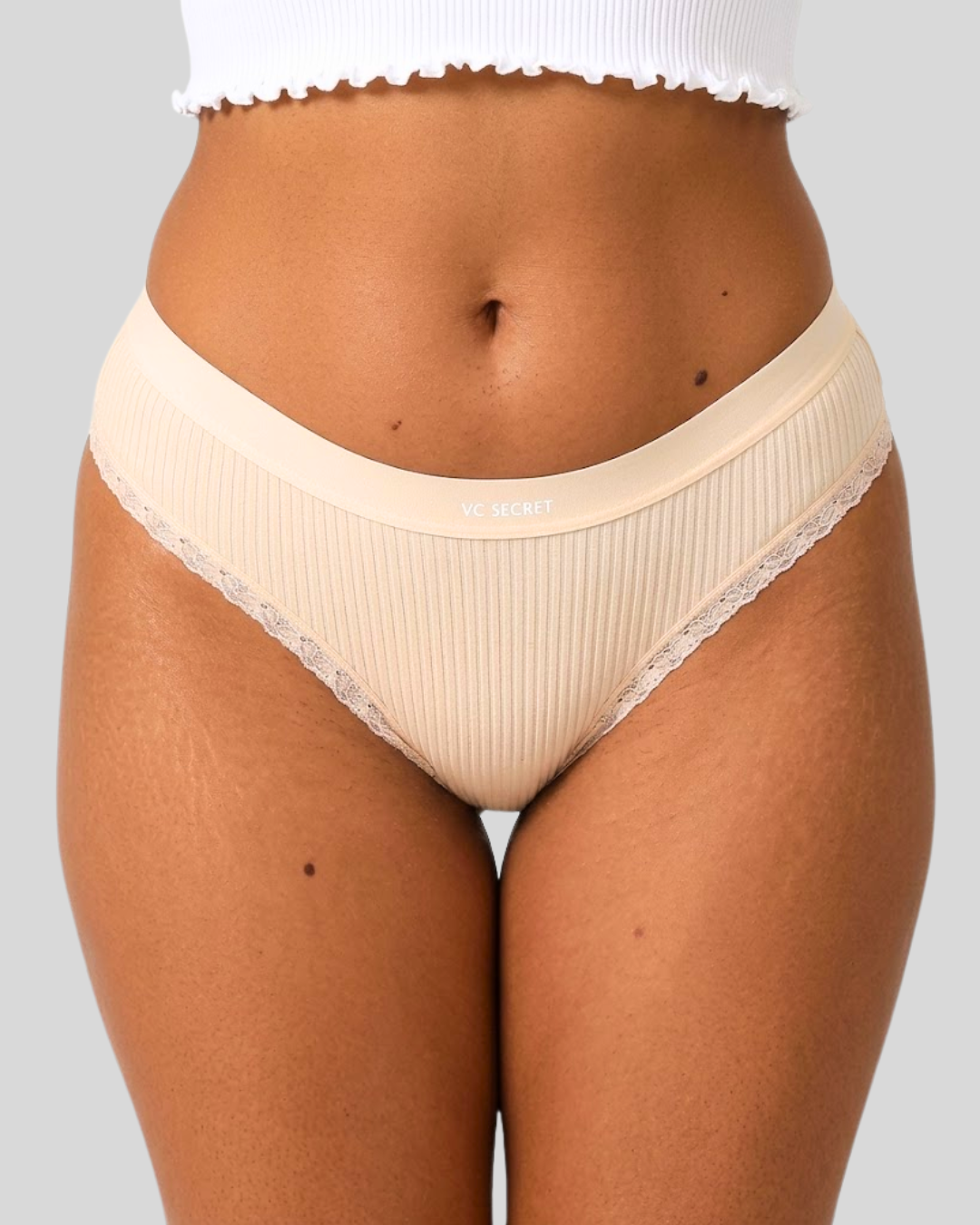 SoftMuse Ribbed Lace Cotton Panty