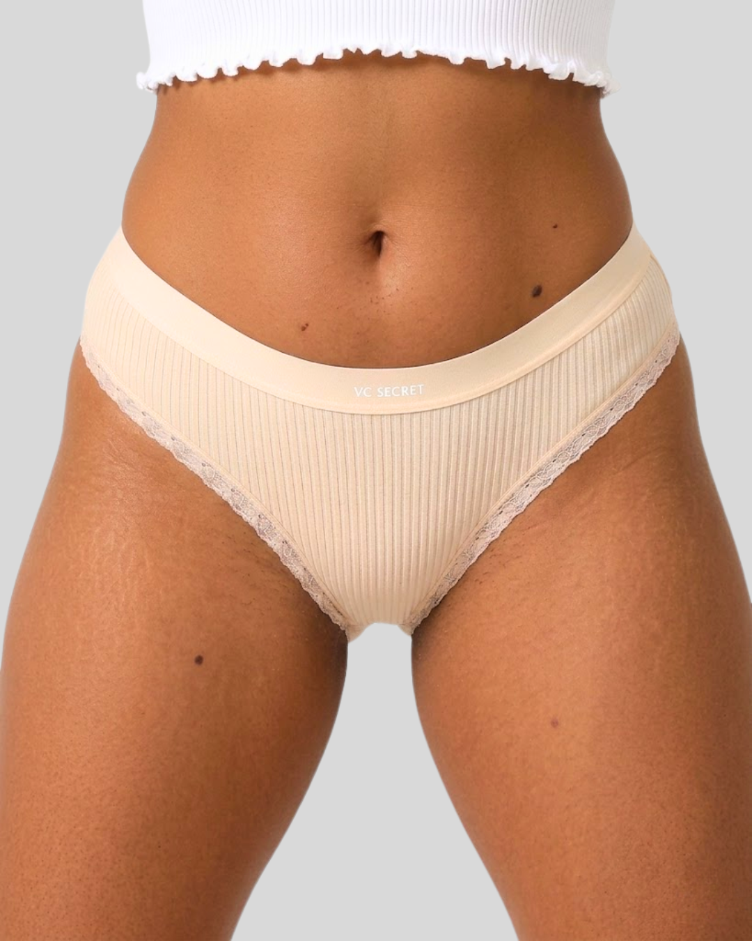 SoftMuse Ribbed Lace Cotton Panty