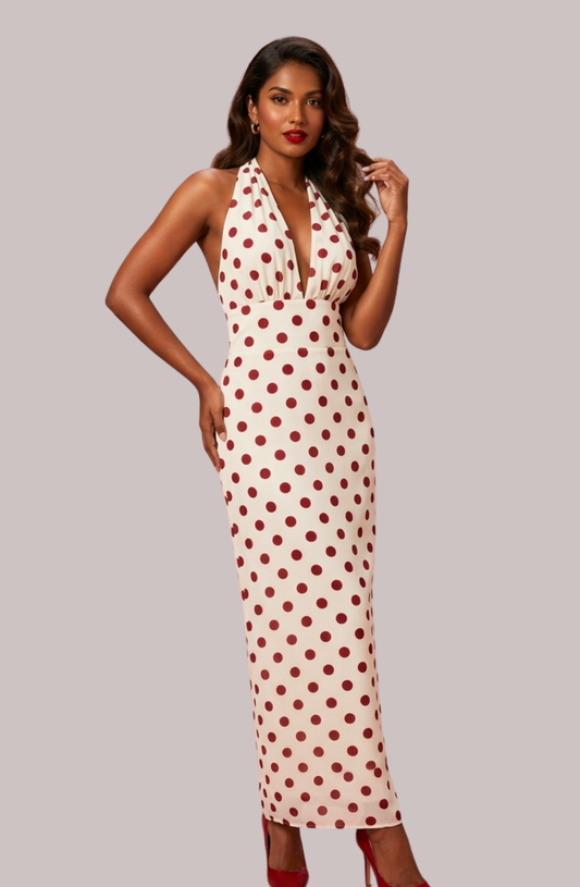 Soleil Halter Sculpt Maxi Dress