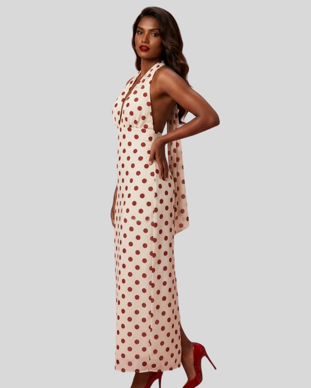 Soleil Halter Sculpt Maxi Dress