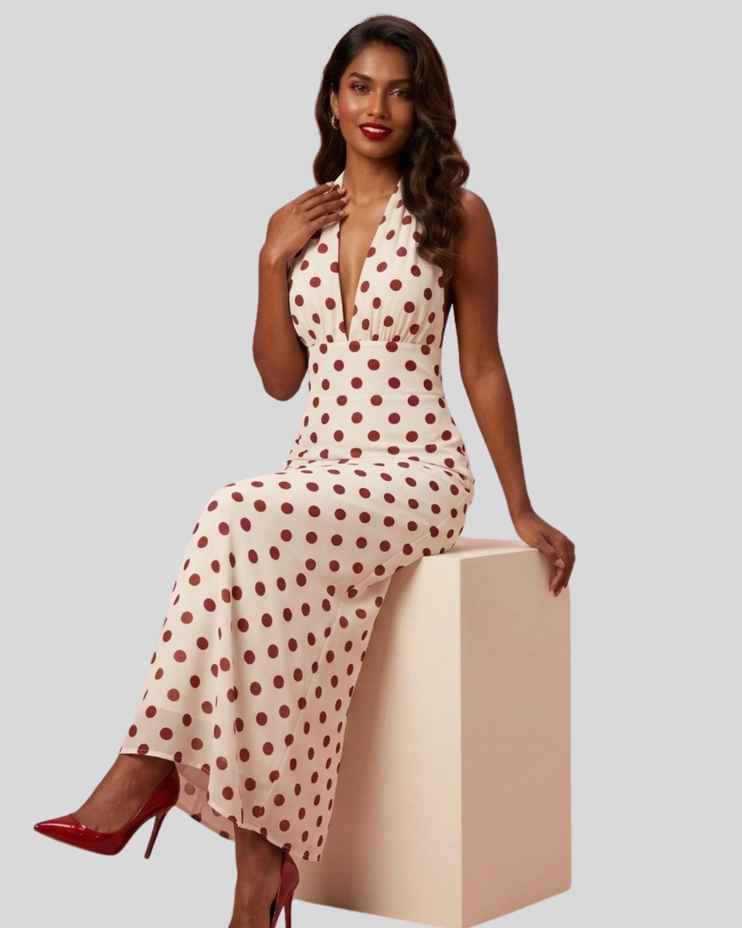 Soleil Halter Sculpt Maxi Dress