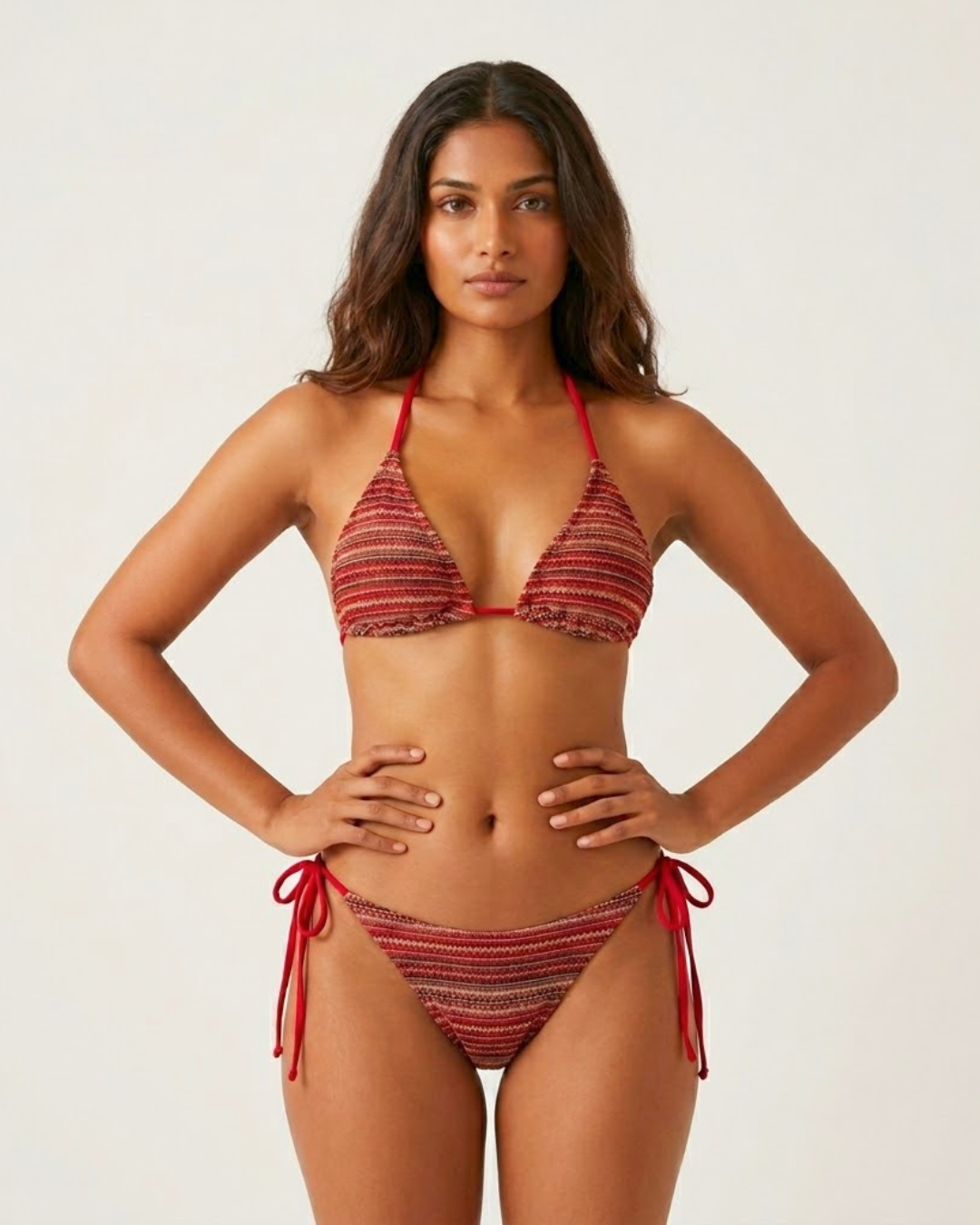 Sunset Stripe 3-Piece Bikini Set