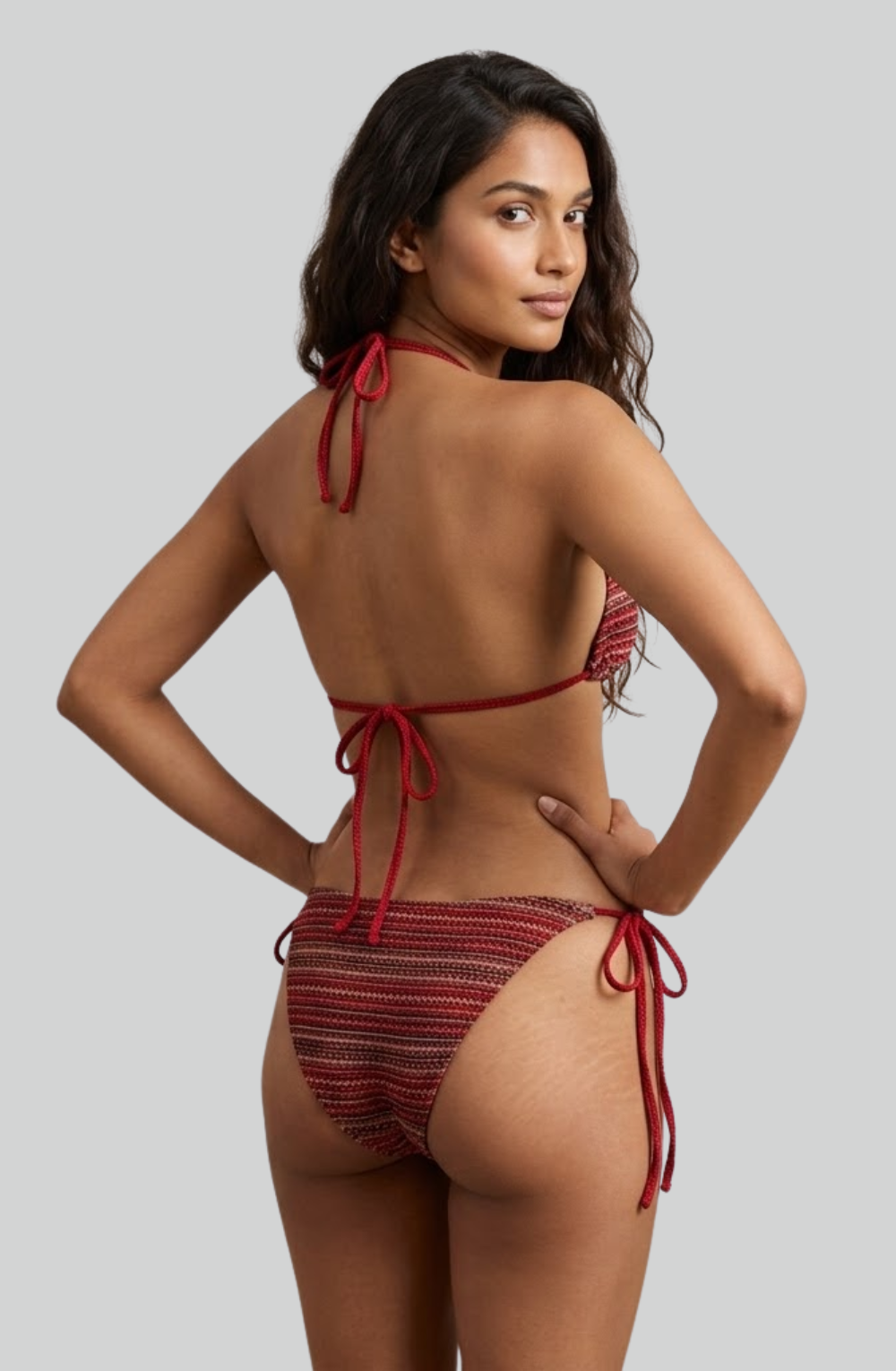 Sunset Stripe 3-Piece Bikini Set