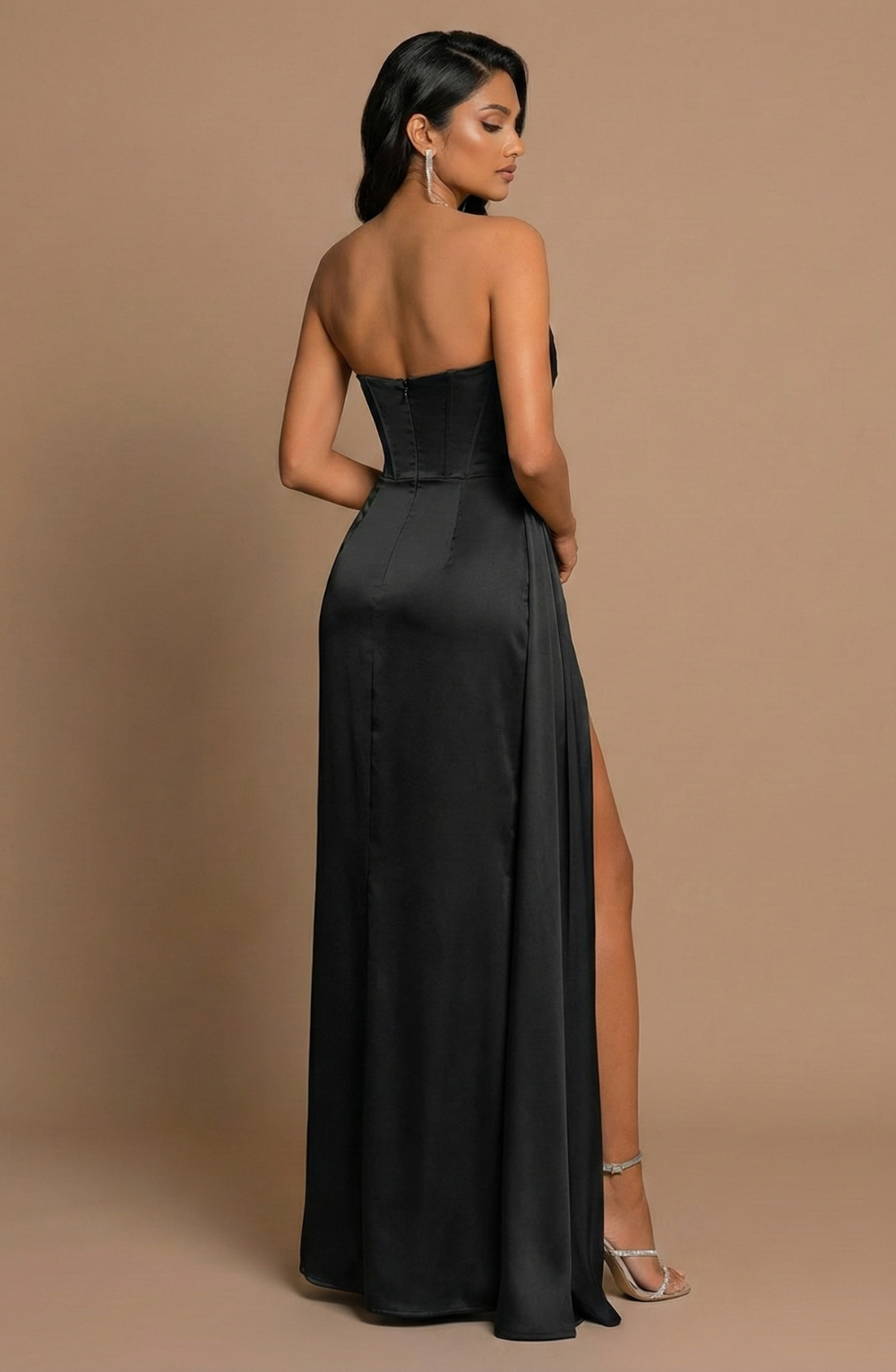 The Aarya Satin Draped Dress