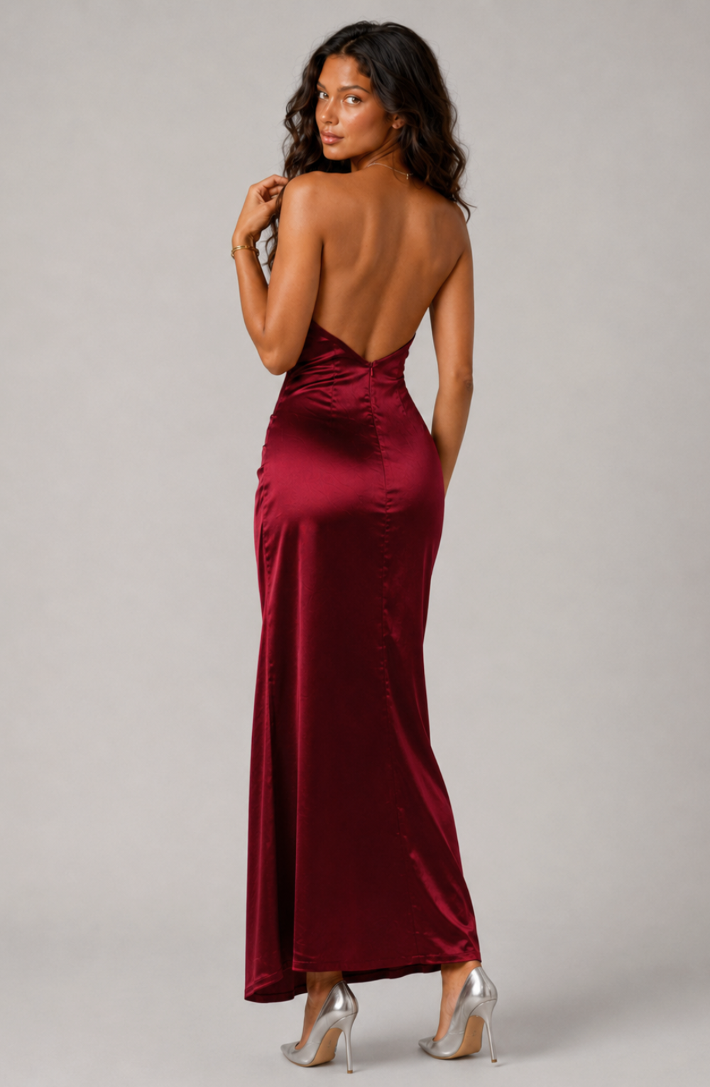 The Aarya Satin Draped Dress