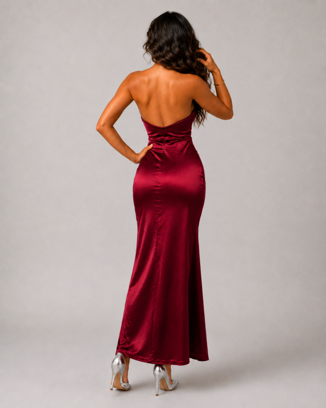 The Aarya Satin Draped Dress