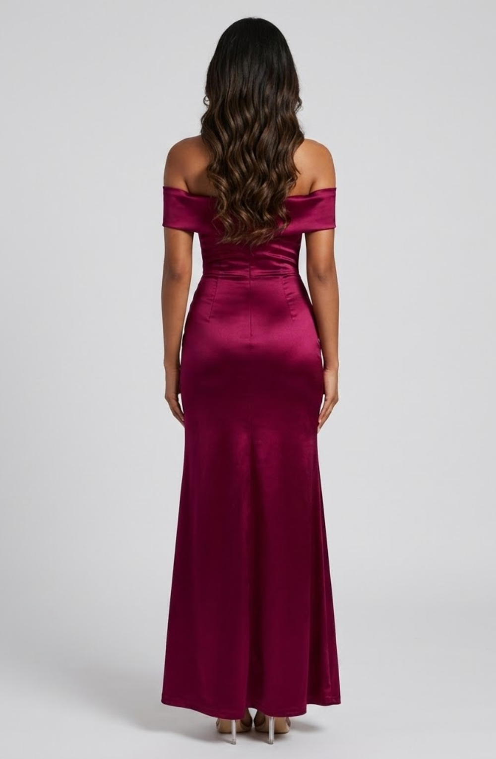 The Aarya Satin Off-Shoulder Dress