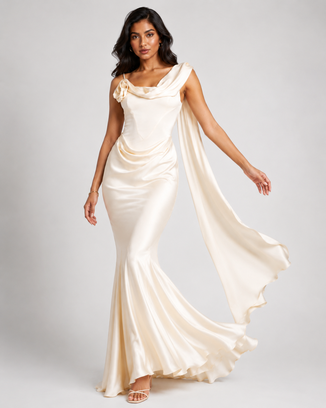 The Isabeau Draped Mermaid Gown