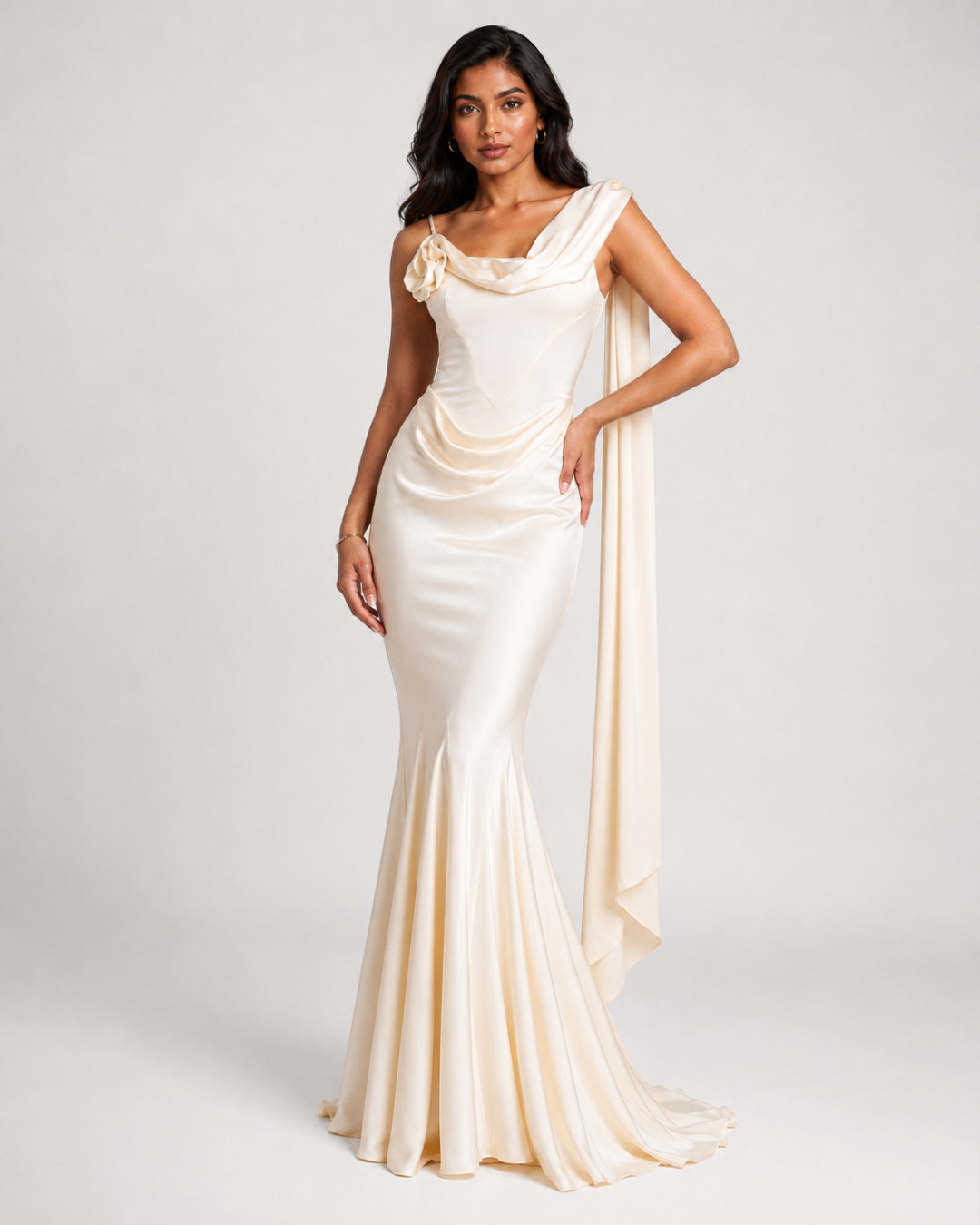 The Isabeau Draped Mermaid Gown
