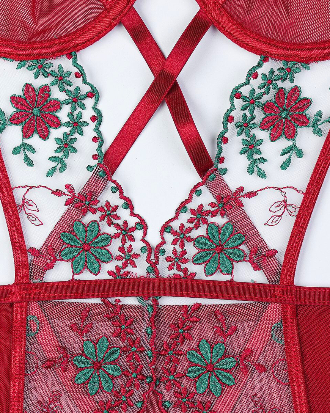 Scarlet Garden Lattice Bodysuit