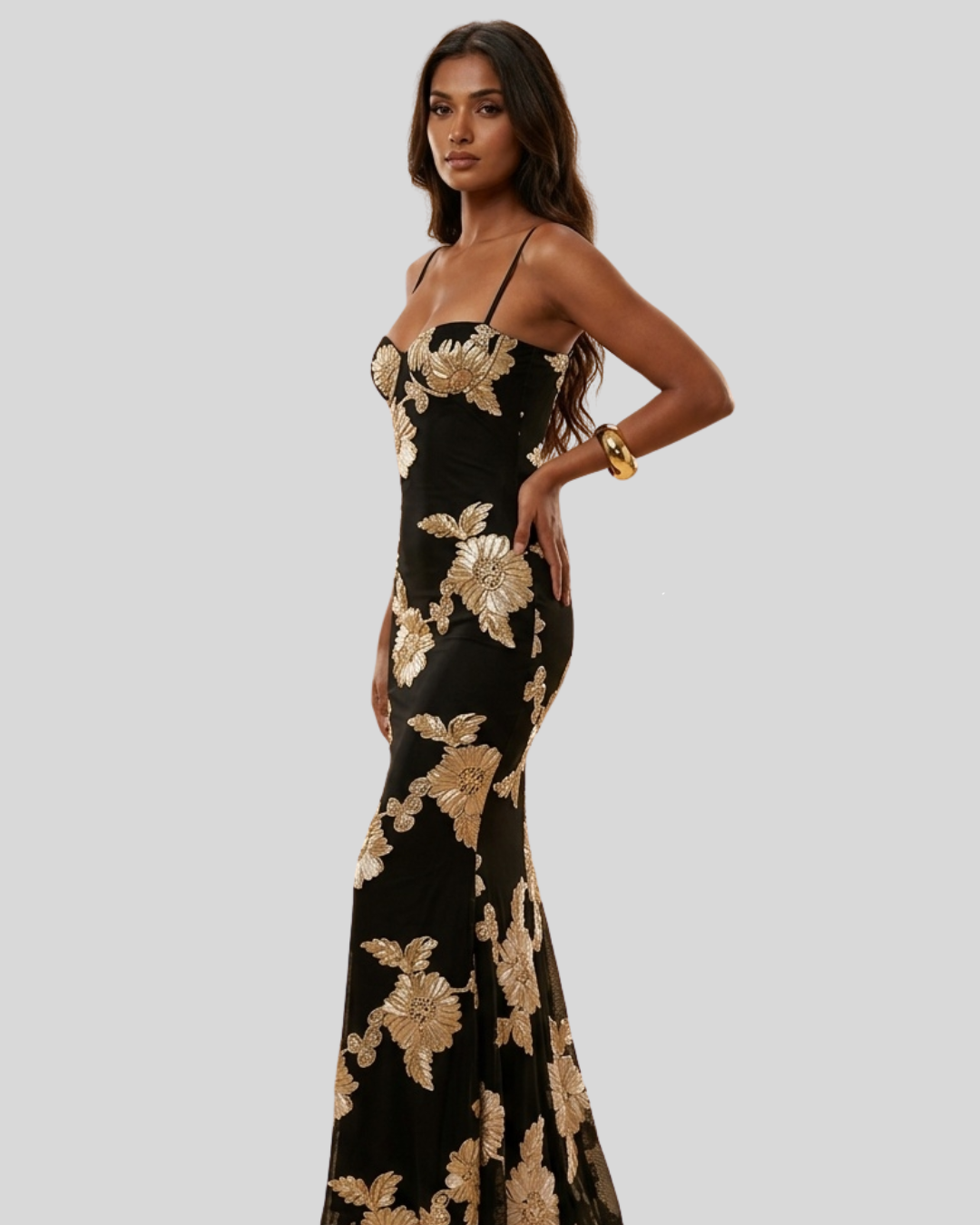 Valencia Floral-Sculpt Evening Dress