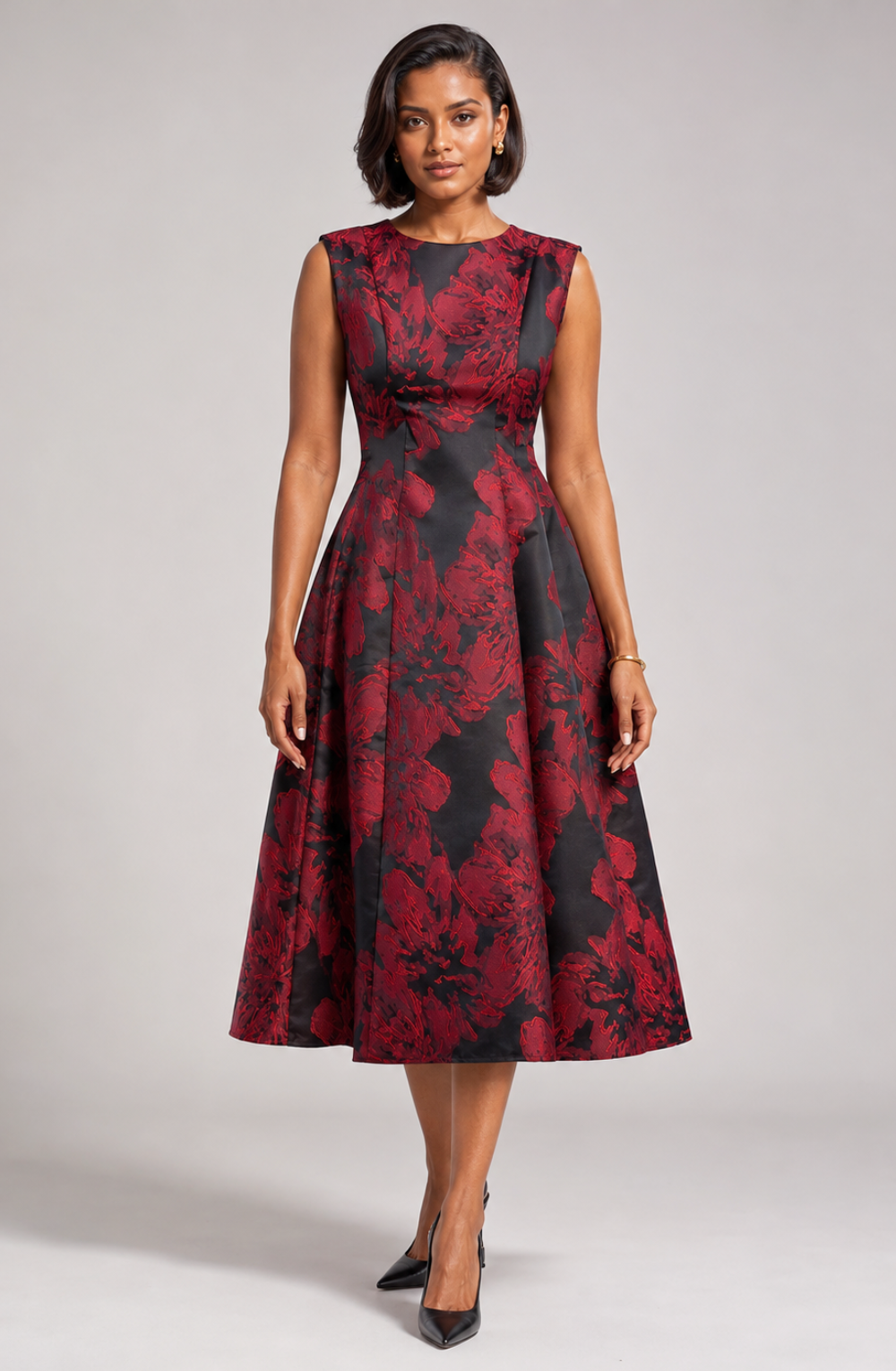 Yasmin Fit & Flare Midi Dress