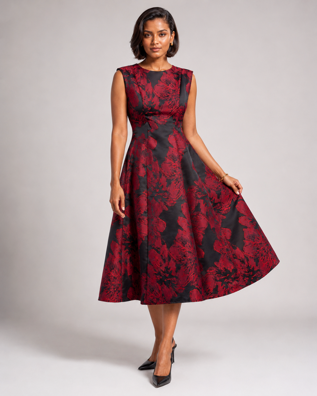 Yasmin Fit & Flare Midi Dress