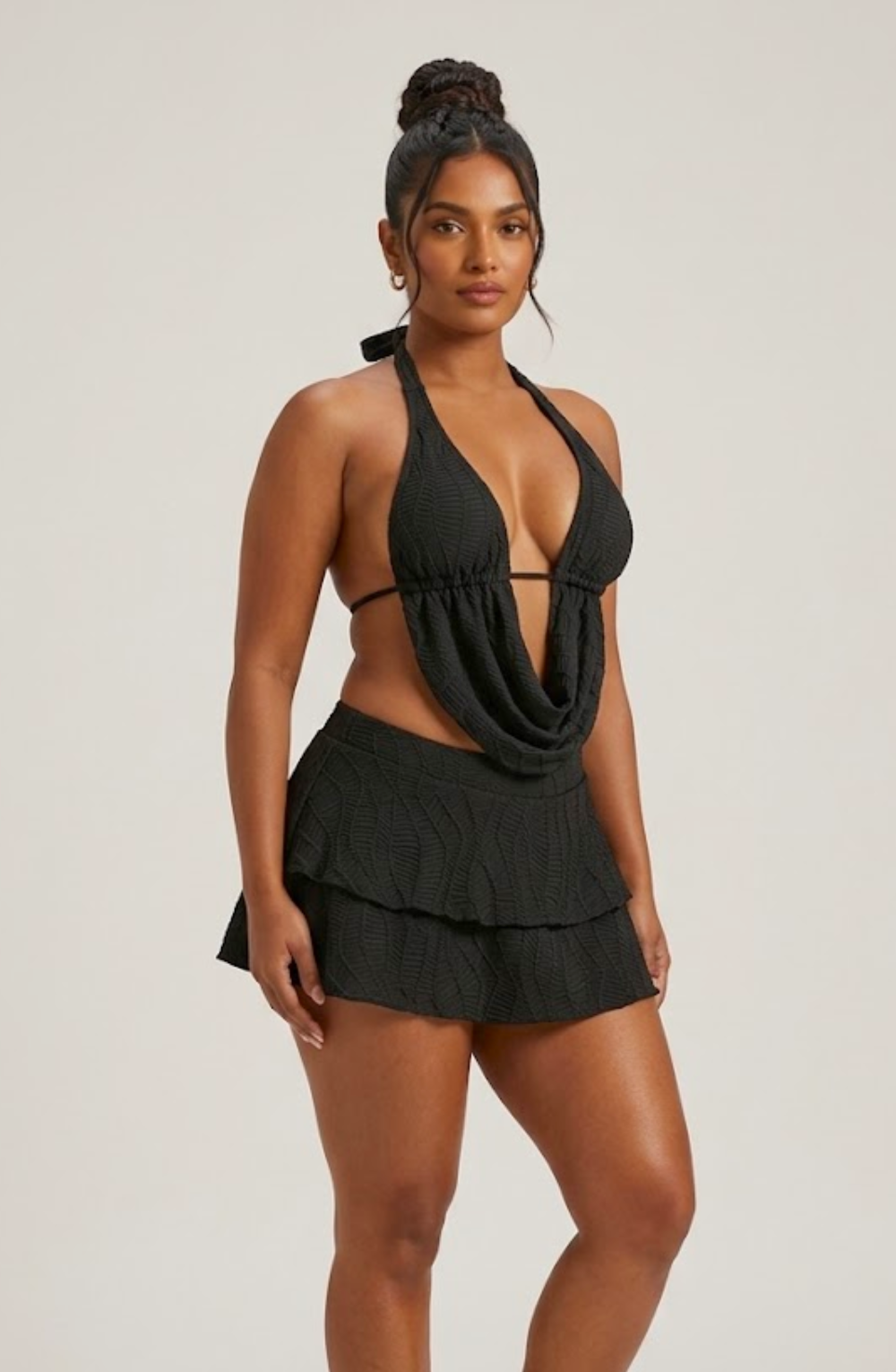Zahra Cowl-Drape 3-Piece Swimsuit