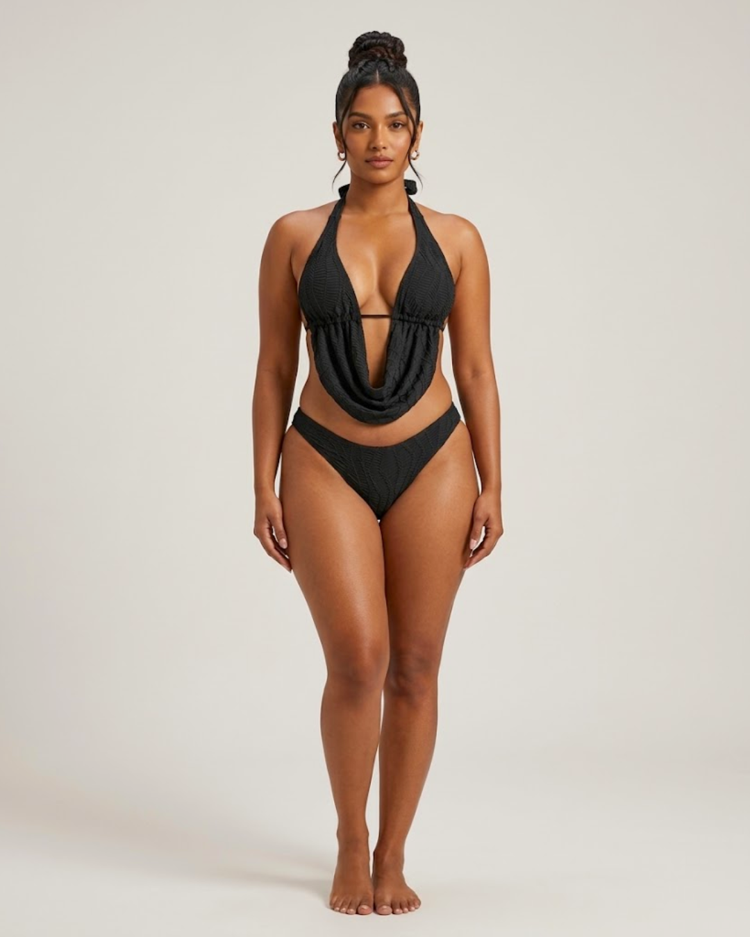 Zahra Cowl-Drape 3-Piece Swimsuit