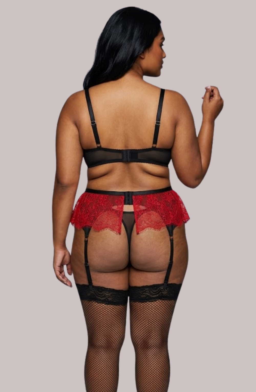 Zahra Curve Lace Garter Lingerie Set