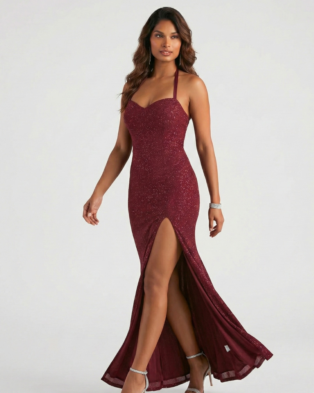 Zara Burgundy Sparkle Dress