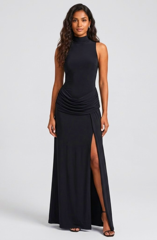 Zoya Grace High-Neck Maxi Dress